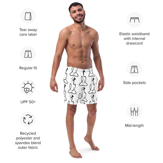 All-Over Print Recycled Swim Trunks